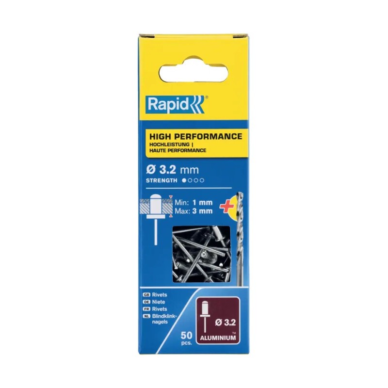Rapid High Performance Blindklinknagels 3.2x6mm - Met Boor Rapid High Performance Blindklinknagels 3.2x6mm - Met Boor