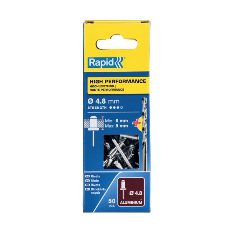 Rapid High Performance Blindklinknagels 4.8x12mm - Met Boor