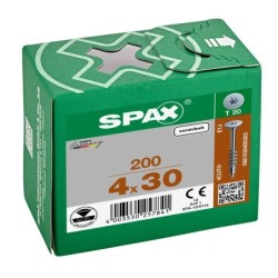 Spax Universele Schroef Vernikkeld - Platkop - 4x30mm - 200 Stuks