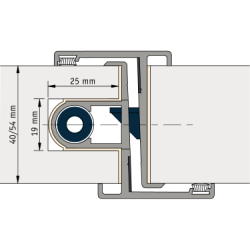 Alprokon Deurnaald 19-1 Brandwerend - 2450mm - DIN RS - Deurdikte 54mm - Slottype 600 U20
