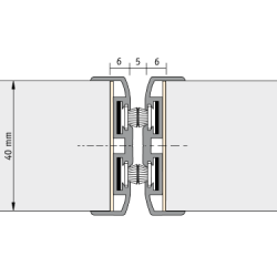 Alprokon Pendeldeurnaald 311 Brandwerend - 2400mm - Deurdikte 40mm - Voor 1 deur