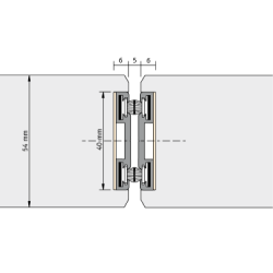 Alprokon Pendeldeurnaald 401 Brandwerend - 2400mm - Deurdikte 54mm - Voor 1 deur