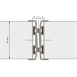 Alprokon Wisseldeurnaald 416 Brandwerend - 2400mm - Deurdikte 54mm - Voor 1 deur