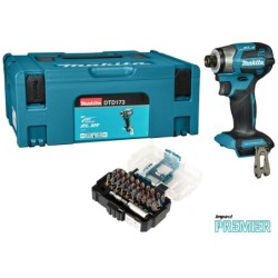 Makita DTD173ZJX1 Slagschroevendraaier - LTX 18 V - Inclusief Bitset - Zonder Accu