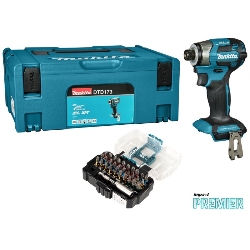 Makita DTD173ZJX1 Slagschroevendraaier - LTX 18 V - Inclusief Bitset - Zonder Accu Makita DTD173ZJX1 Slagschroevendraaier - LTX 18 V - Inclusief Bitset - Zonder Accu