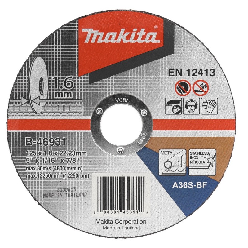 Makita B-469131 Doorslijpschijf - 125x1.6 mm - RVS