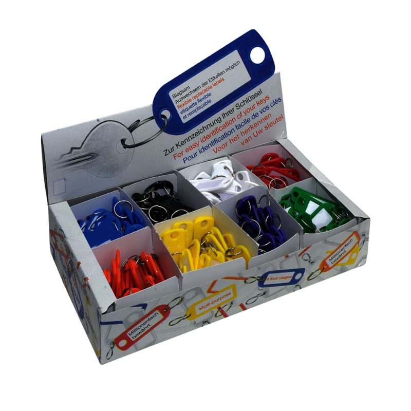 DX Sleutellabel Doos 8 Kleuren 200 stuks