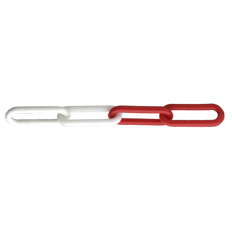 Nylon Ketting Rood-Wit 8X62X27 Bos 25M