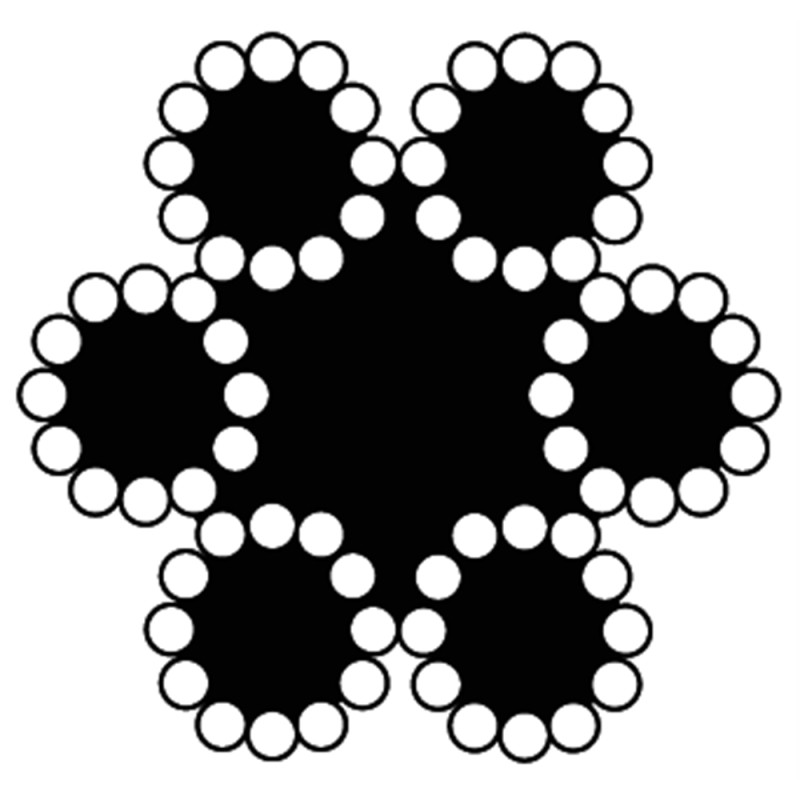 Staalkabel 612 8mm 6X12+7Twk Verz 100M