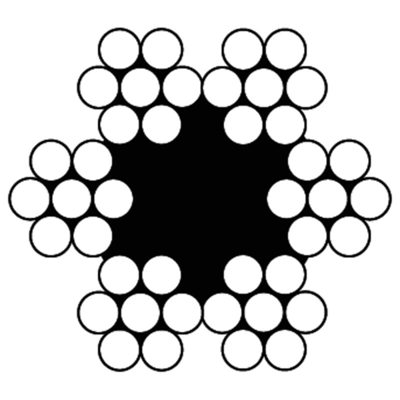 Staalkabel 607 4mm 6x7 1Twk Verzinkt - 50 meter