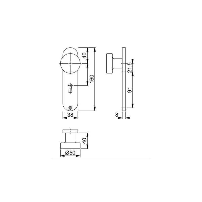 Knopschild 58/300K 160X38 Sl56 F1