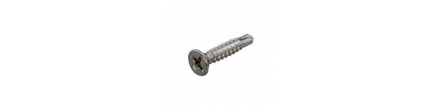Schroef zelfborend platkop pozidrive DIN 7504P rvs A2