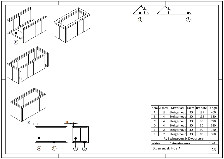 uitlaat Pickering minimum Plantenbak maken: stappenplan en bouwtekening!